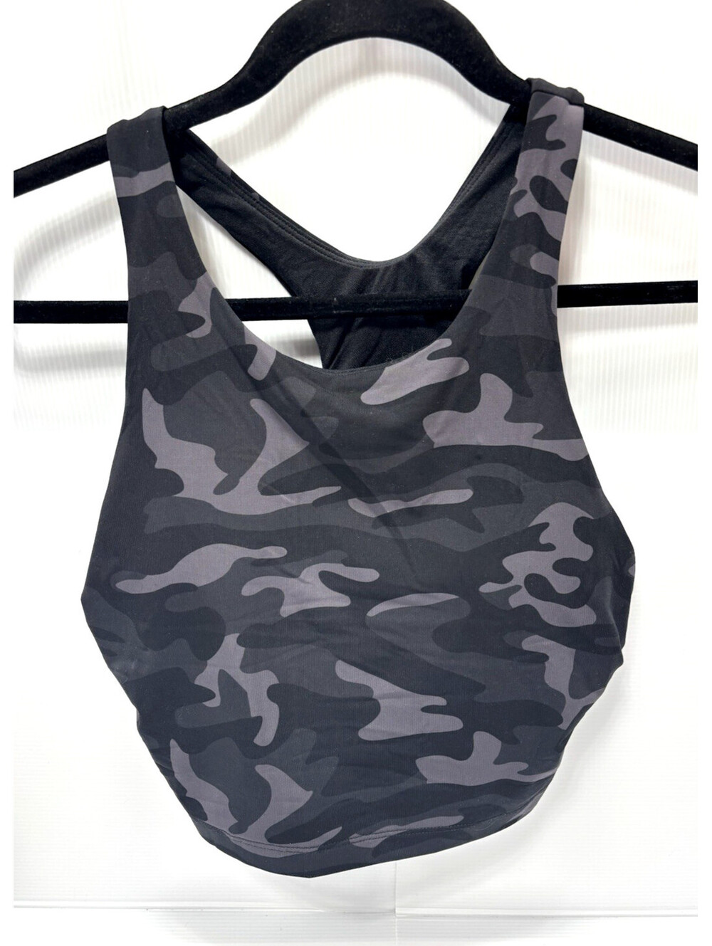 CRZ YOGA Womens Camo Crop Tank Top Camouflage Racerback Athletic Gym Size M New